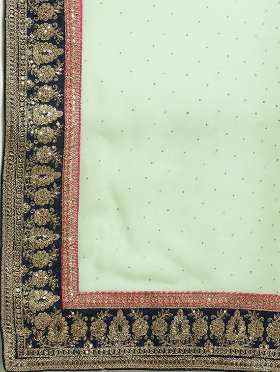 half & half embroidered saree with blouse - 16953692 - Zoom Image - 5