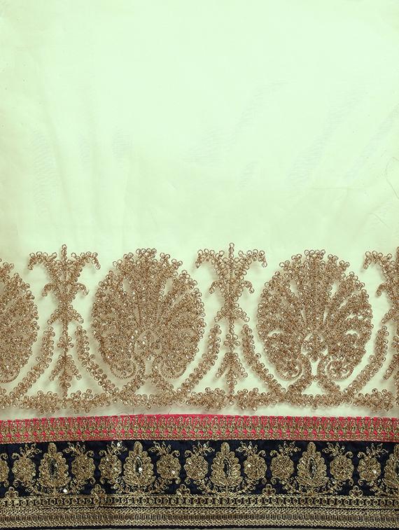 half & half embroidered saree with blouse - 16953692 - Zoom Image - 6