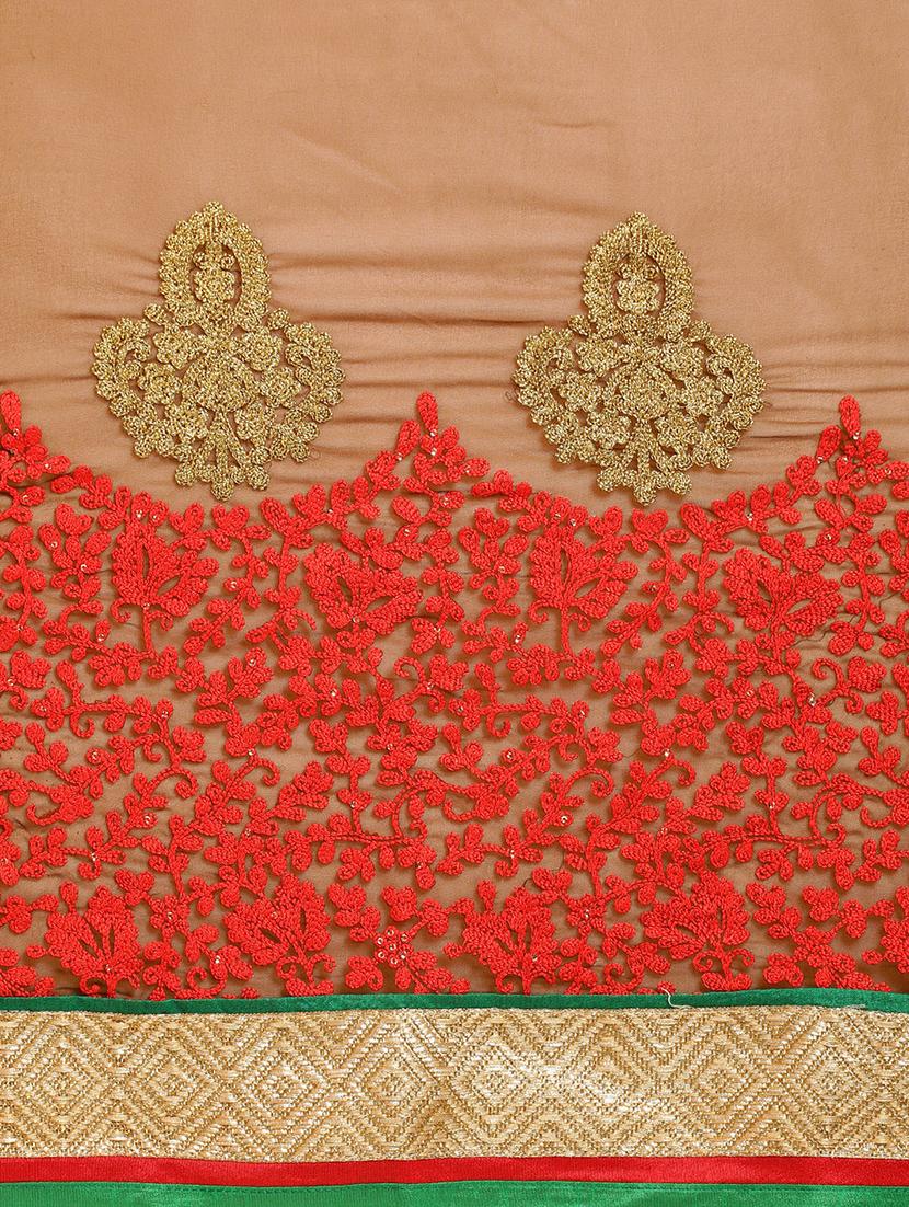 embroidered half & half saree with blouse - 16953695 - Zoom Image - 6