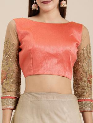 pastel embroidered saree with blouse - 16953697 - Standard Image - 3