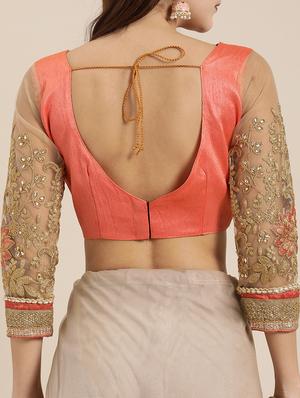 pastel embroidered saree with blouse - 16953697 - Standard Image - 4