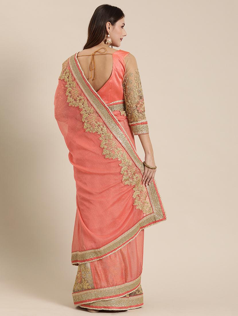 pastel embroidered saree with blouse - 16953697 - Zoom Image - 2