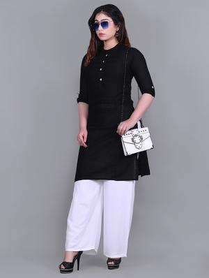 solid kurta palazzo set - 16953835 - Standard Image - 2