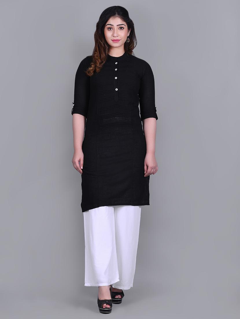 solid kurta palazzo set - 16953835 - Zoom Image - 1