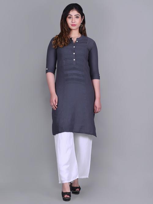solid kurta palazzo set - 16953836 - Standard Image - 1
