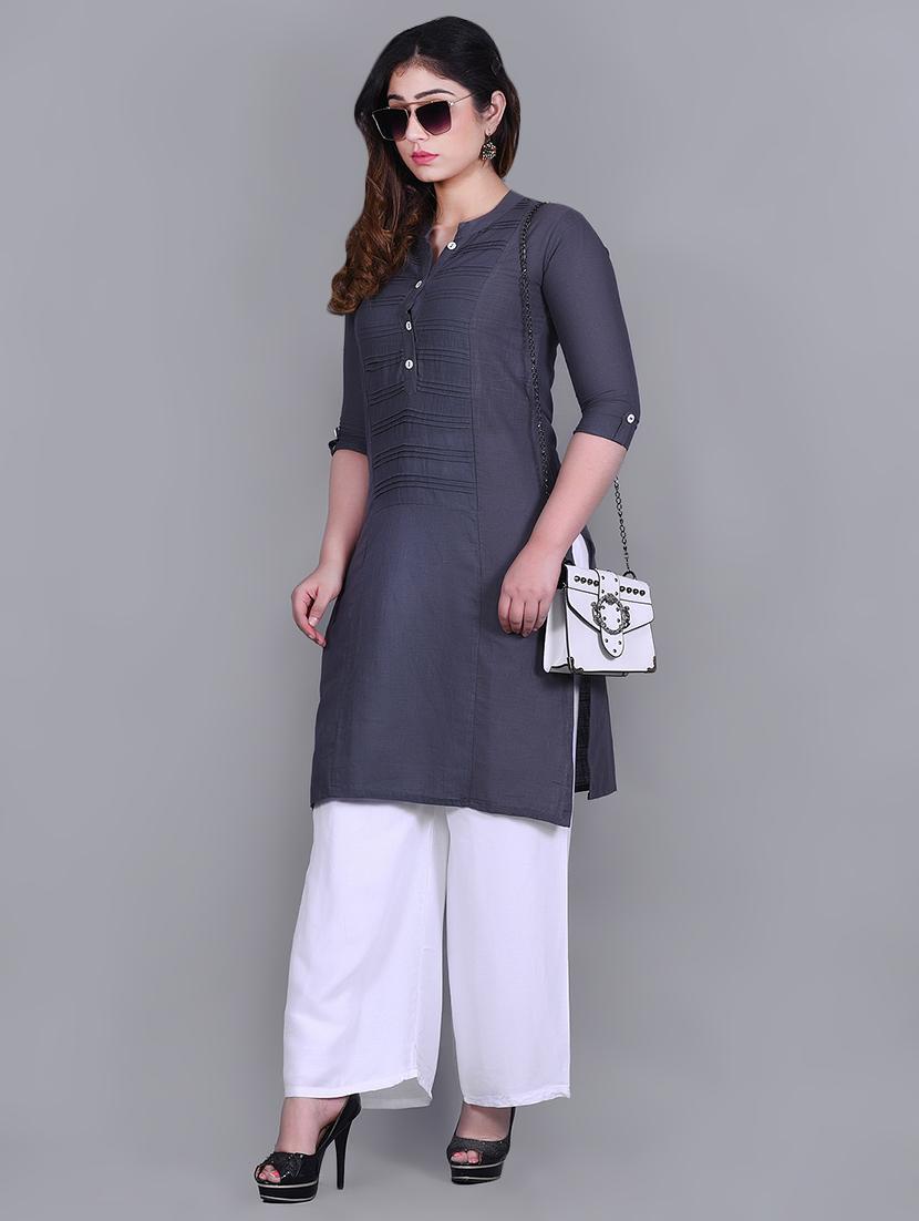 solid kurta palazzo set - 16953836 - Zoom Image - 2
