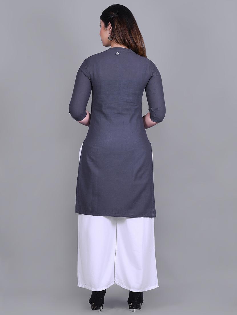 solid kurta palazzo set - 16953836 - Zoom Image - 3