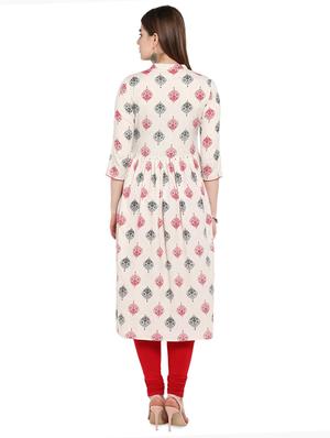 block print a-line kurta - 16953864 - Standard Image - 3