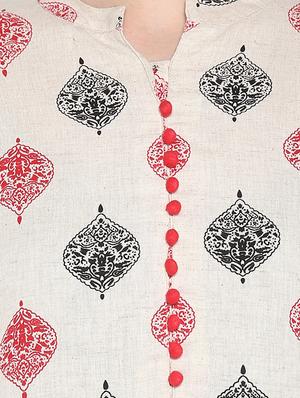 block print a-line kurta - 16953864 - Standard Image - 4