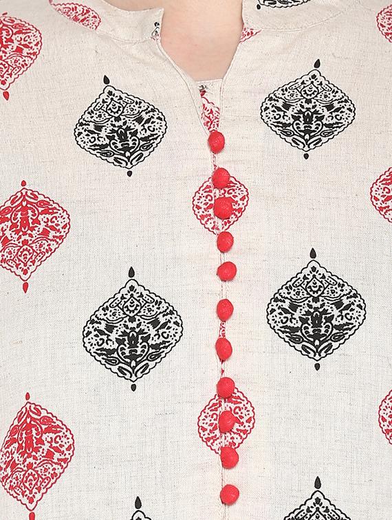 block print a-line kurta - 16953864 - Zoom Image - 4