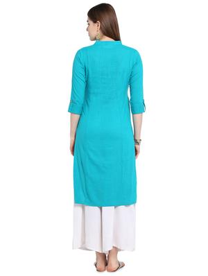 solid straight kurta - 16953868 - Standard Image - 3