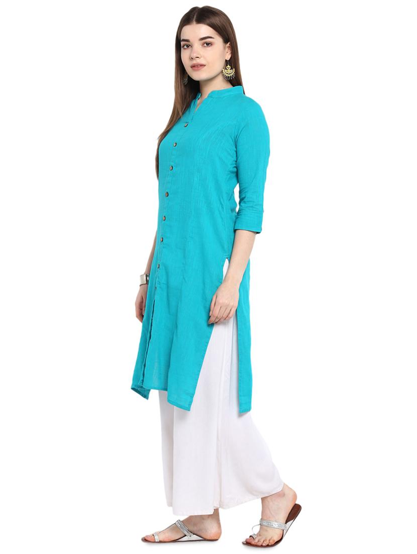solid straight kurta - 16953868 - Zoom Image - 2