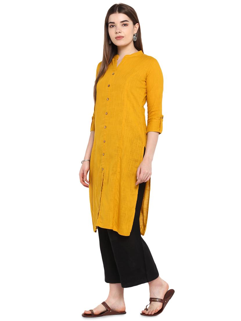 solid straight kurta - 16953869 - Zoom Image - 2