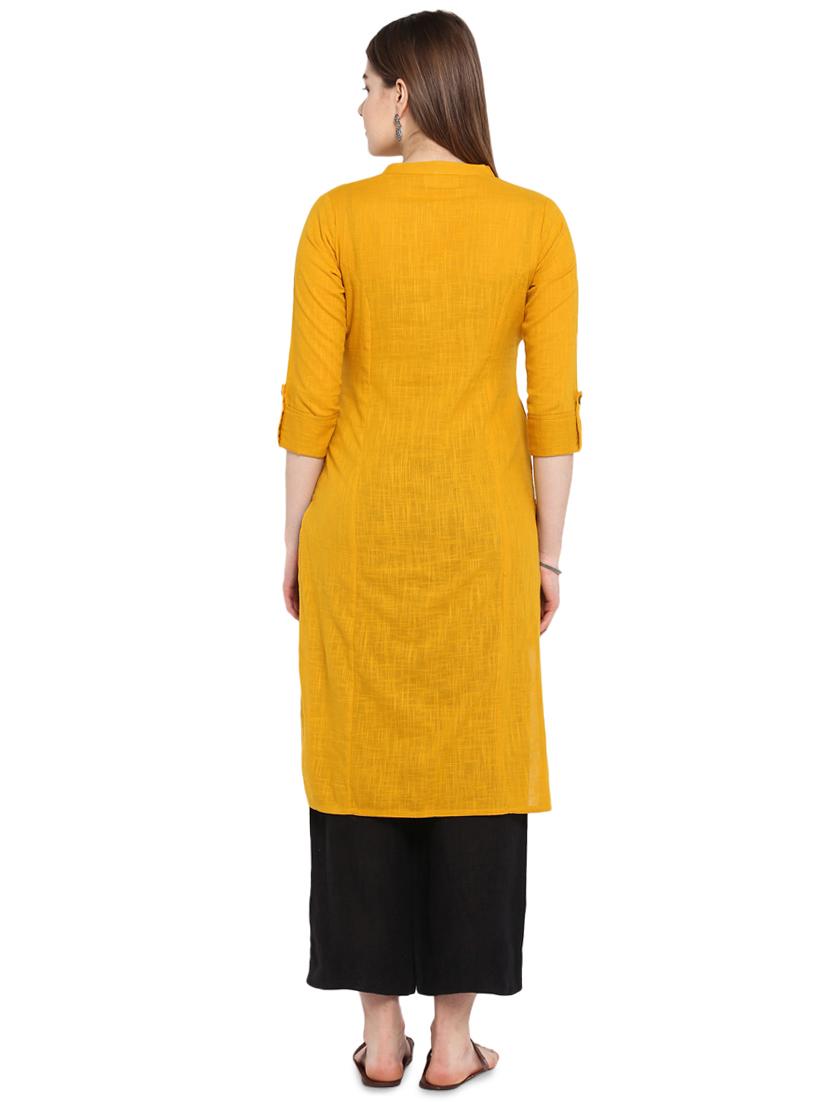 solid straight kurta - 16953869 - Zoom Image - 3