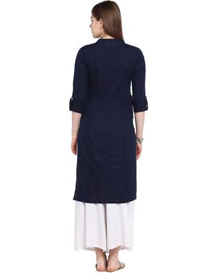 solid straight kurta - 16953871 - Standard Image - 3