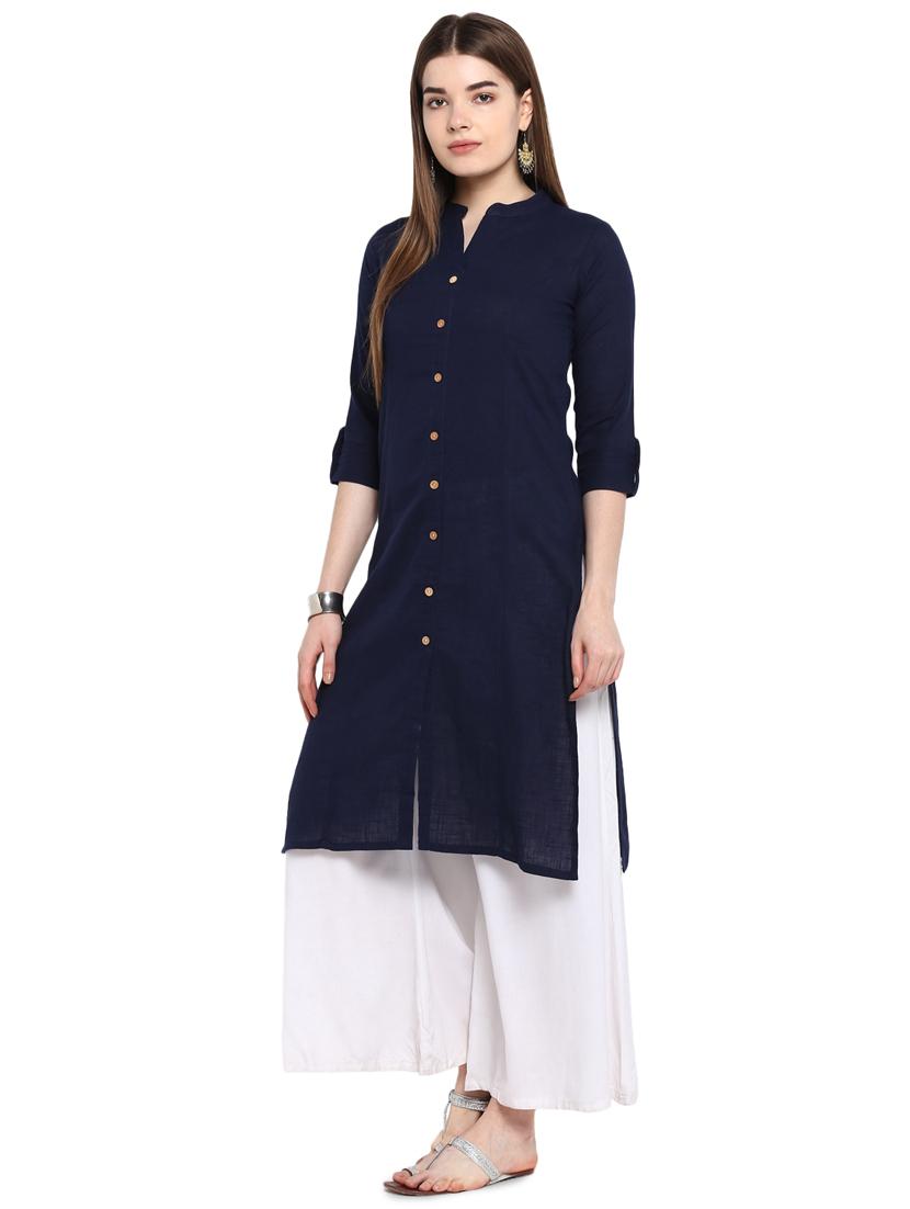 solid straight kurta - 16953871 - Zoom Image - 2