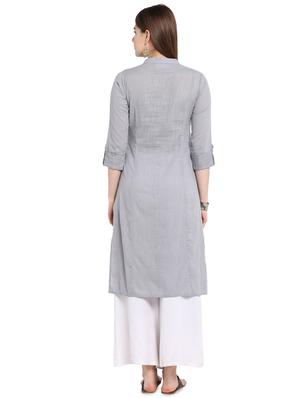 solid straight kurta - 16953872 - Standard Image - 3
