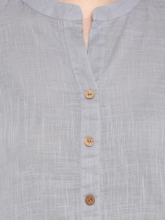 solid straight kurta - 16953872 - Zoom Image - 4