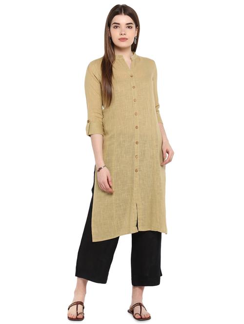 solid straight kurta - 16953873 - Standard Image - 1