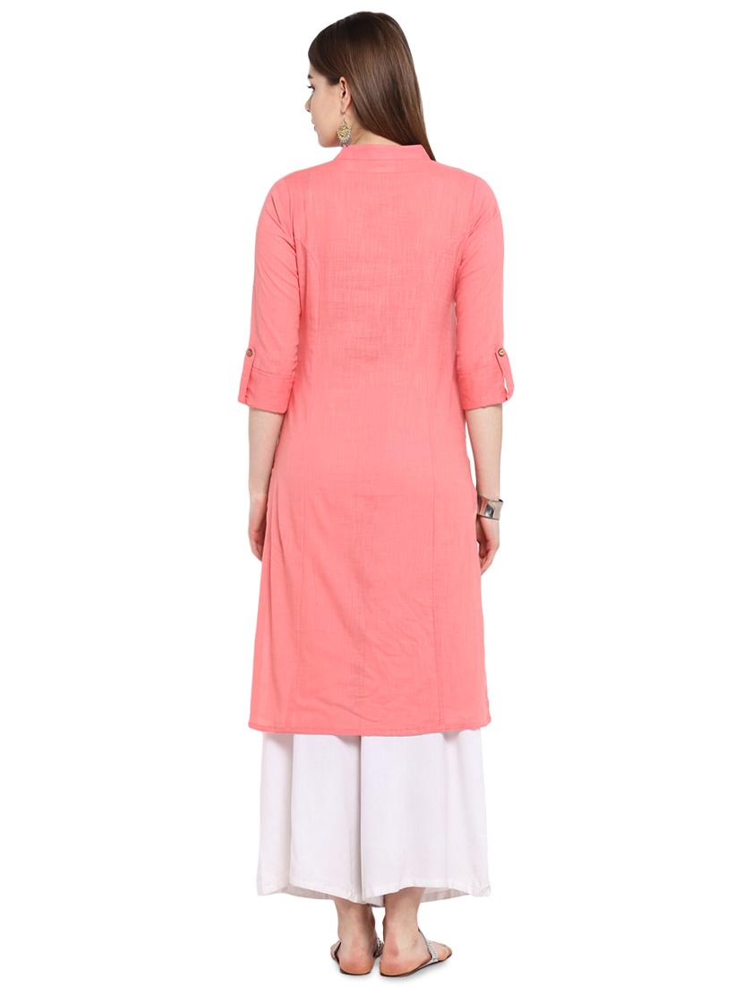solid straight kurta - 16953874 - Zoom Image - 3