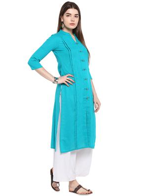 solid straight kurta - 16953877 - Standard Image - 2