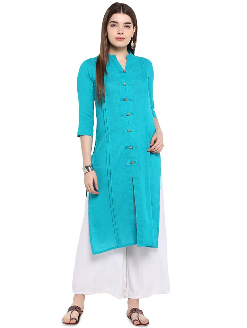 solid straight kurta - 16953877 - Zoom Image - 1