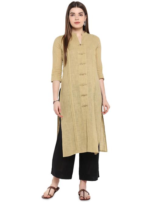 solid straight kurta - 16953878 - Standard Image - 1
