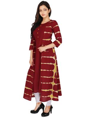 shibori print layered kurta - 16953896 - Standard Image - 2