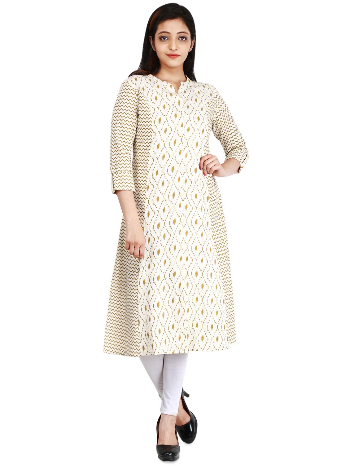 ikat a-line kurta - 16953899 - Zoom Image - 1