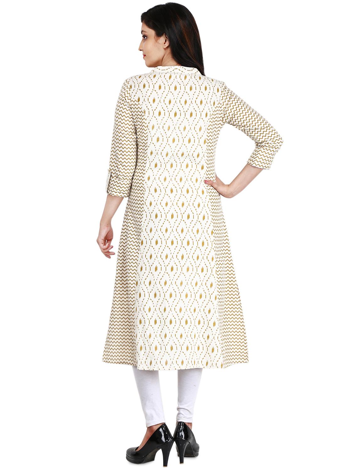 ikat a-line kurta - 16953899 - Zoom Image - 3