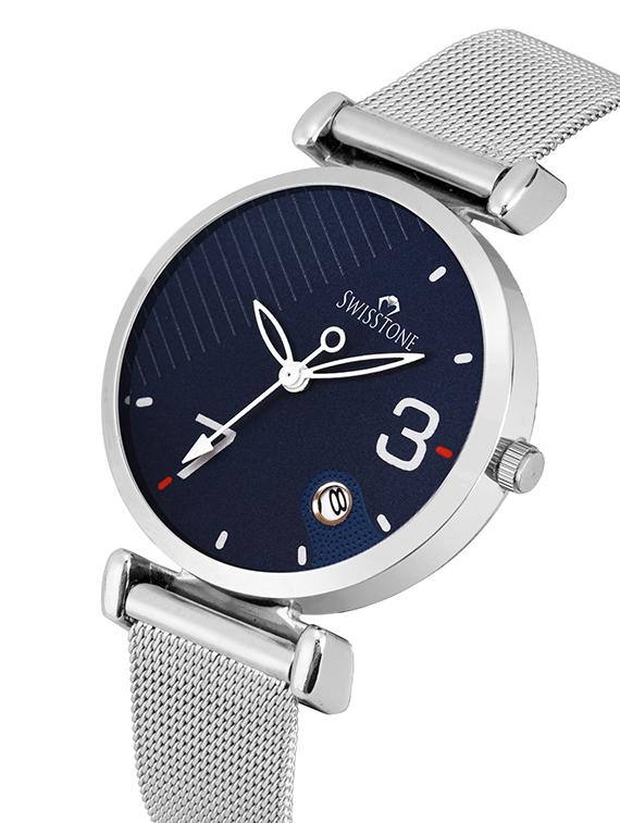 swisstone ck340-blu-ch stainless steel chain analog wrist watch for women - 16954024 - Zoom Image - 2