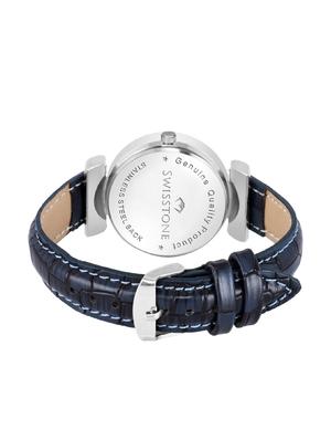 swisstone ck340-blue blue leather strap analog wrist watch for women - 16954025 - Standard Image - 3