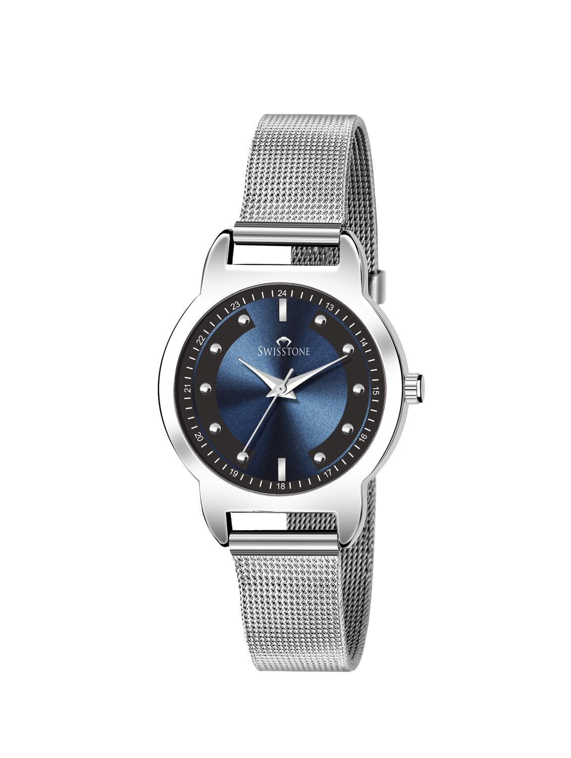 swisstone sw-l143-blu-ch stainless steel chain analog wrist watch for women - 16954028 - Zoom Image - 1