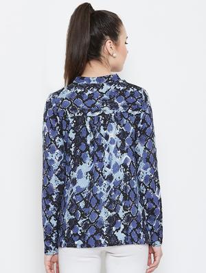 ruffle detail snake print top - 16954069 - Standard Image - 3