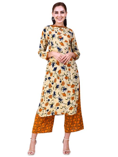 floral kurta palazzo set - 16954070 - Standard Image - 1