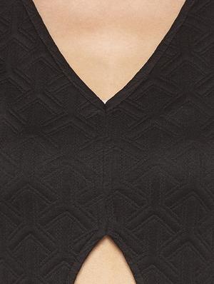 cut out detail solid bodycon dress - 16954126 - Standard Image - 5