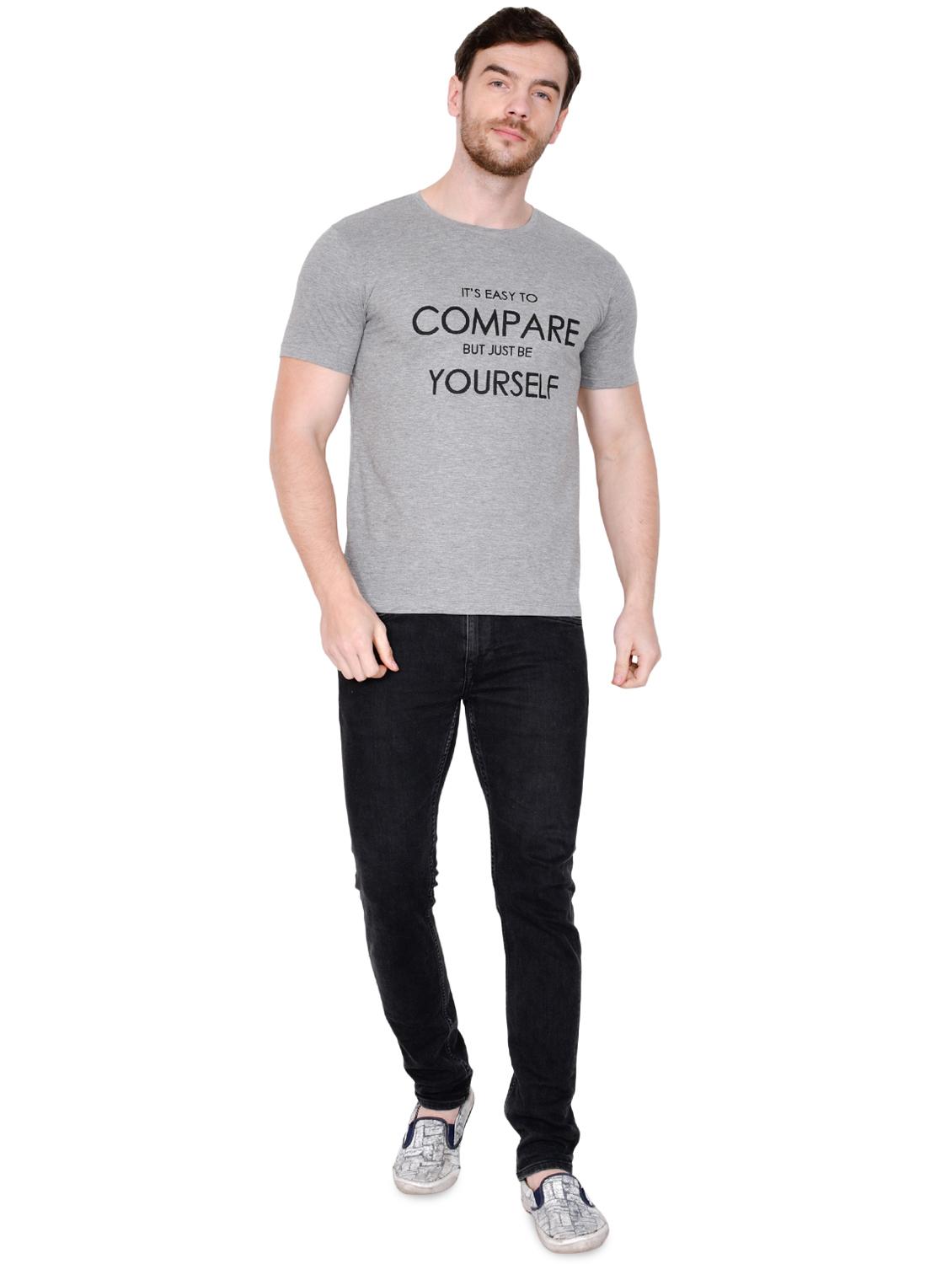 grey typographic chest print t-shirt - 16954144 - Zoom Image - 4