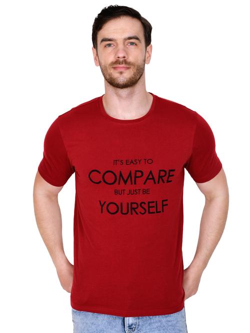 red typographic chest print t-shirt - 16954145 - Standard Image - 1