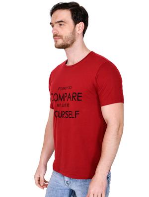 red typographic chest print t-shirt - 16954145 - Standard Image - 2