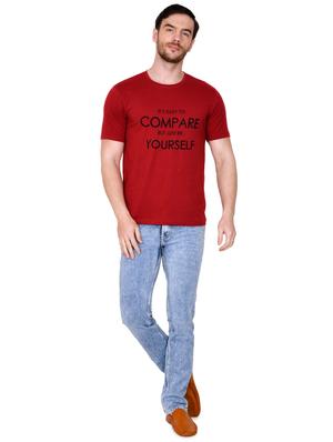 red typographic chest print t-shirt - 16954145 - Standard Image - 4