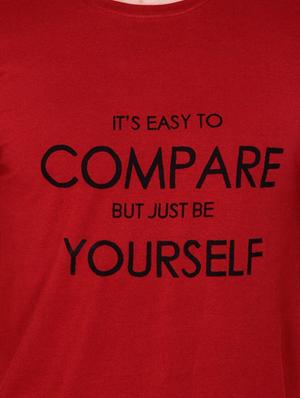red typographic chest print t-shirt - 16954145 - Standard Image - 5