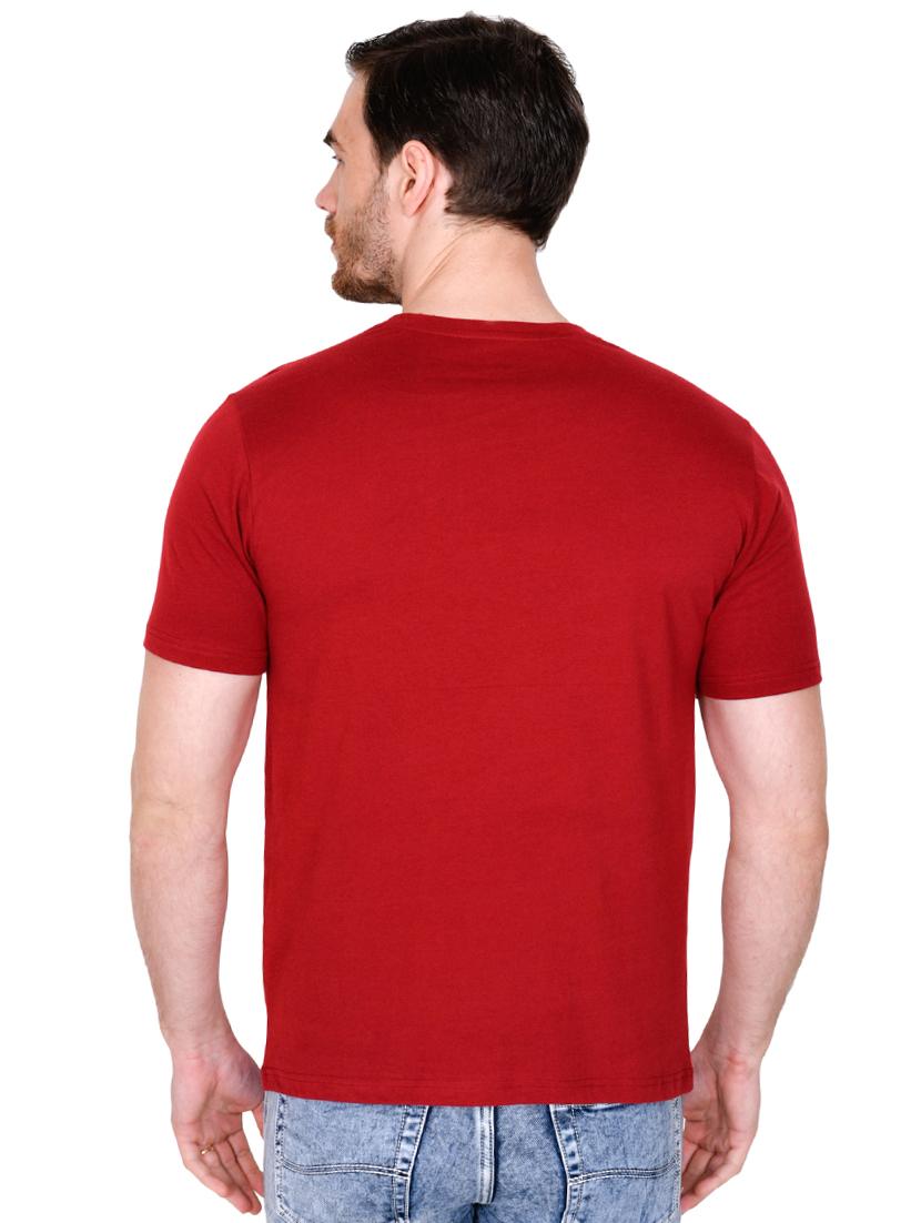 red typographic chest print t-shirt - 16954145 - Zoom Image - 3