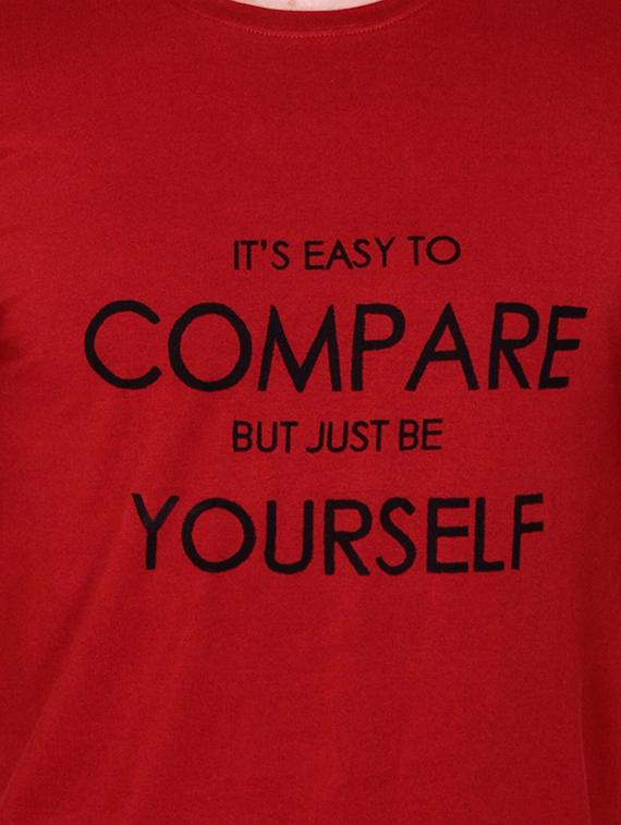 red typographic chest print t-shirt - 16954145 - Zoom Image - 5