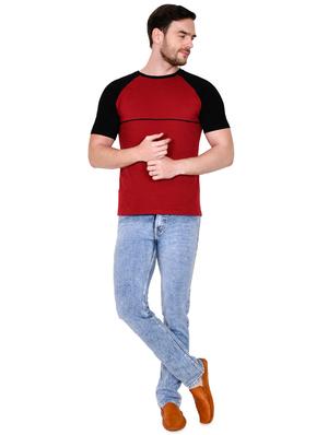 red color block raglan t-shirt - 16954147 - Standard Image - 4