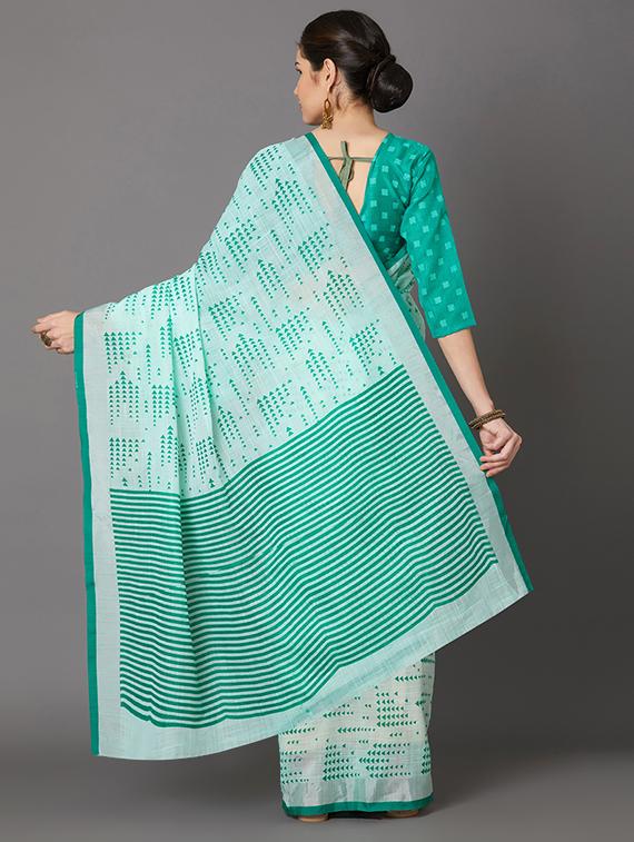geometrical printed saree with blouse - 16954223 - Zoom Image - 2