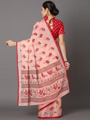 conversational printed saree with blouse - 16954224 - Standard Image - 2