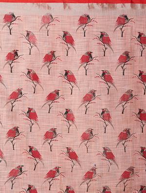 conversational printed saree with blouse - 16954224 - Standard Image - 4
