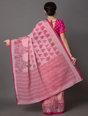 conversational printed saree with blouse - 16954229 - Standard Image - 2