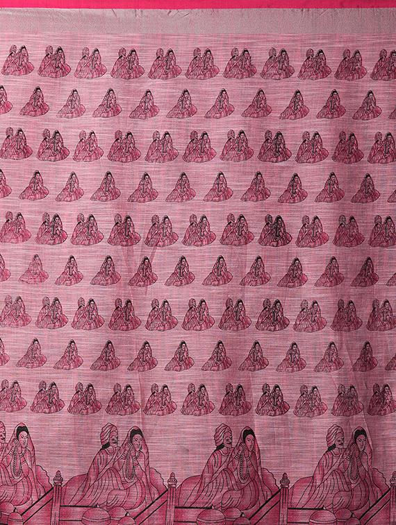 conversational printed saree with blouse - 16954229 - Zoom Image - 4