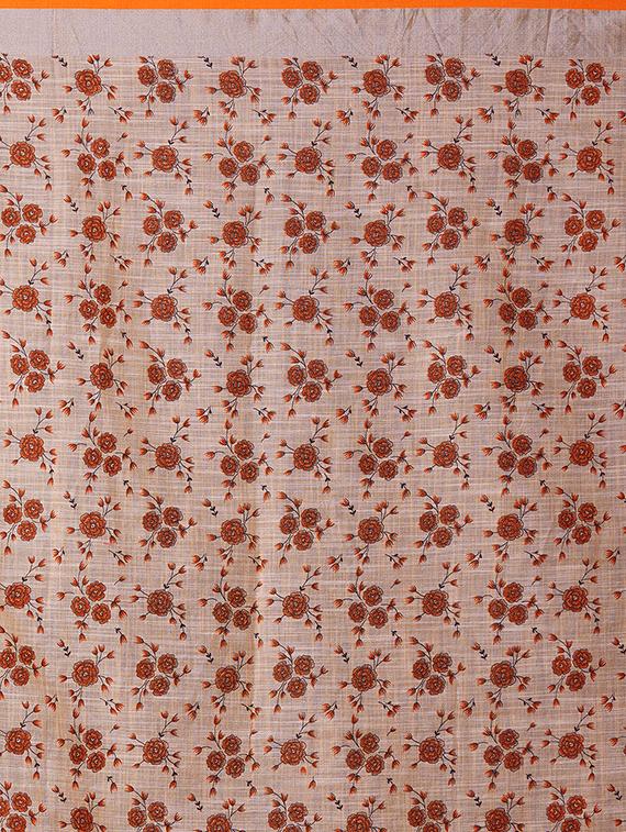 floral printed saree with blouse - 16954230 - Zoom Image - 4